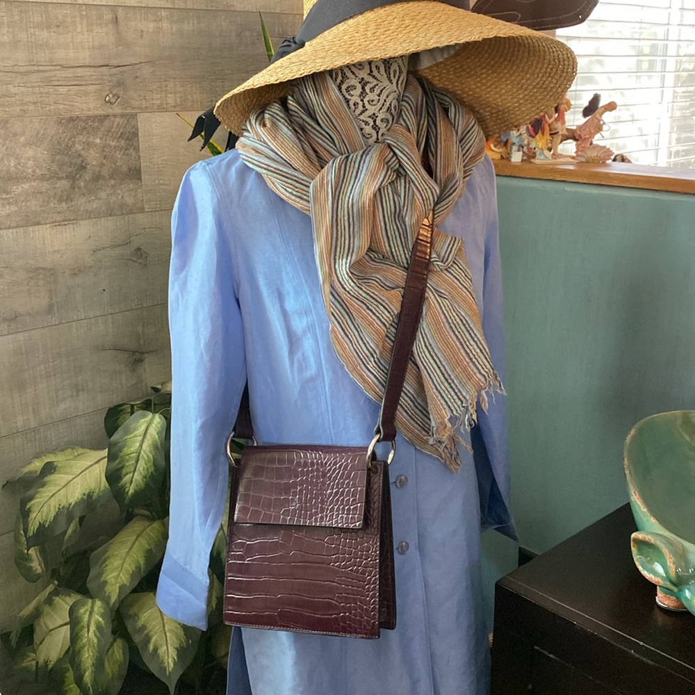 French Connection reddish brown non leather purse with adjustable strap